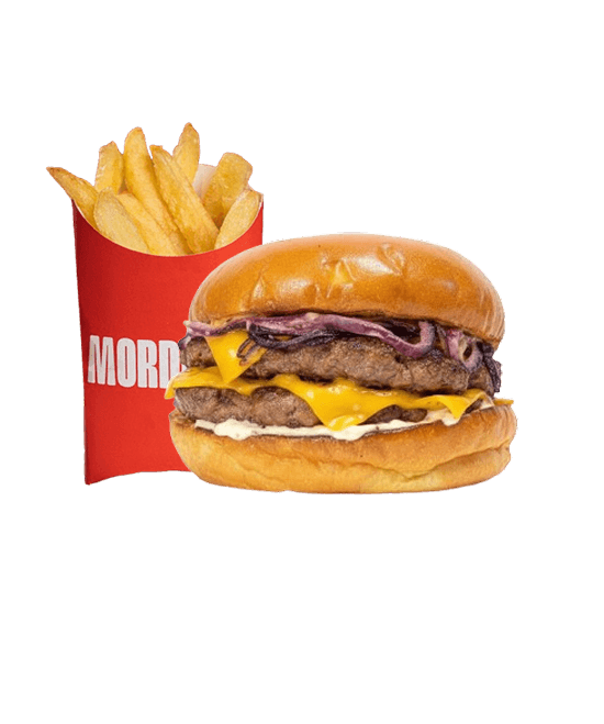 Cheese Onion Doble con papas