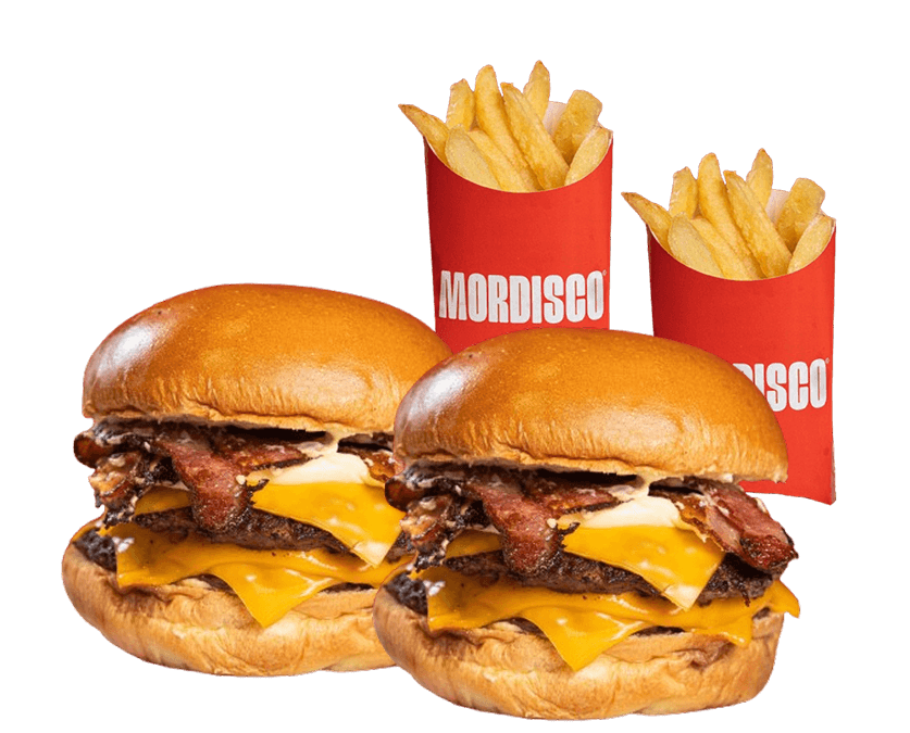 2 Cheese bacon dobles + papas